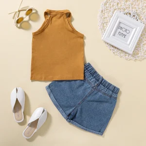 Girls Summer Outfits Set with Sleeveless Tank Tops